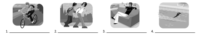 Label each image with the vocabulary phrase that corresponds to the activity shown.  <div style=padding-top: 35px> 
