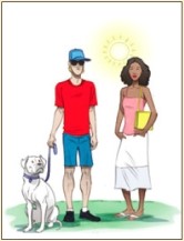 <strong>¿De qué color es? Look at the picture below. Match the clothing items on the left with which color they are on the right, and write the corresponding letter in the blank. You will not use all the colors.    -_____ la falda</strong> A) rojo B) amarillo C) blanco D) rosado E) negro F) azul G) verde H) morado <div style=padding-top: 35px> 