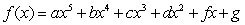Find a polynomial function with horizontal intercepts 1, 2, 3, 4, and 7 and vertical intercept -168. Write your answer in standard form, .   