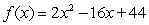 Convert the function   into vertex form,   .