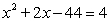 Find any solutions to the equation   Write your answer as r<sub>1</sub>, r<sub>2</sub>, with r<sub>1</sub><r<sub>2</sub>. For complex answers enter   . 