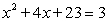 Find any solutions to the equation   Write your answer as r<sub>1</sub>, r<sub>2</sub>, with r<sub>1</sub><r<sub>2</sub>. For complex answers enter   . 