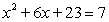 Find any solutions to the equation   Write your answer as r<sub>1</sub>, r<sub>2</sub>, with r<sub>1</sub><r<sub>2</sub>. For complex answers enter   . 