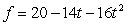 In the height equation   , identify the acceleration of gravity in ft/sec<sup>2</sup>.