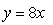 In which function does the output, y, increase by a factor of 8 when the input, x, is doubled? A)    B)    C)    D)   