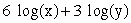 Expand the following expression using rules of logarithms:   A)    B)    C)    D)   