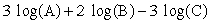 Contract the following expression using rules of logarithms. Express your answer as a single logarithm.   A)    B)    C)    D)   