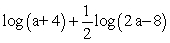 Contract the following expression using rules of logarithms. Write your answer as a single logarithm.    