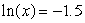 Solve the equation for x.     Round your answer to 2 decimal places. 