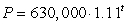 Below are functions that give the population, P, in year, t, for four towns. Choose the function for the town that has the smallest growth factor. A)    B)    C)    D)   