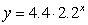 Choose the function of an exponential function where   and for every unit increase in x, the output is multiplied by 2.1. A)    B)    C)    D)   