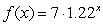 Choose the function that best matches the description: When x is 0, y is 5.5, and when x increases 1 unit, y increases 1.42 units A)    B)    C)    D)   