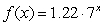 Choose the function that best matches the description: When x is 0, y is 5.5, and when x increases 1 unit, y increases 1.42 units A)    B)    C)    D)   