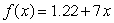 Choose the function that best matches the description: When x is 0, y is 5.5, and when x increases 1 unit, y increases 1.42 units A)    B)    C)    D)   