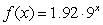 Choose the function that best matches the description: When x is 0, y is 2, and when x increases 1 unit, y is multiplied by 1.74 A)    B)    C)    D)   