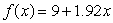Choose the function that best matches the description: When x is 0, y is 2, and when x increases 1 unit, y is multiplied by 1.74 A)    B)    C)    D)   
