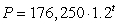 Below are functions that give the population, P, in year, t, for four towns. Choose the function for the town that has the largest initial population. A)    B)    C)    D)   