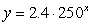 Find an exponential function,   , such that   and for every unit increase in x, the output increases by 40 percent.. Enter your answer in   form. A)    B)    C)    D)   