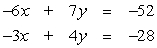 Determine whether   is a solution to the following system.   A)  It is not a solution. B)  It is a solution.
