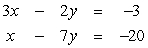Solve the system by substitution.