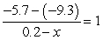 Find the value of x that satisfies the equation.