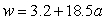 The function,   , gives the weight (in ounces) , w, of a cat that is a years of age. What are the units of the 19.2 in the formula? A)  ounces per year B)  ounces C)  years D)  years per ounces