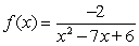 Which two values are excluded from the domain of the function below?     Give the values in order from smallest to largest.