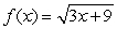 Find the domain for this function. Express the domain in interval notation.   