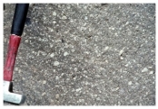 88) Which of the following rock photographs depicts a felsic igneous rock? A)    B)    C)    D)   