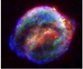 56) Which of the following features best describes this object?   A) Blue star B) Planetary nebula C) Supernova D) Spiral galaxy