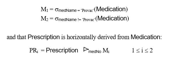 Case Study 2 - Complete Pet Care   For a more complete description, see Case Study 4 under Chapter 22. -Now assume that the relation Medication given in Question 20.4 is horizontally fragmented as follows:     Transform the relational algebra tree from Question 20.4 into a reduced query on fragments. Give a full explanation of the reasoning behind each step and state any transformation rules used during the reduction process.