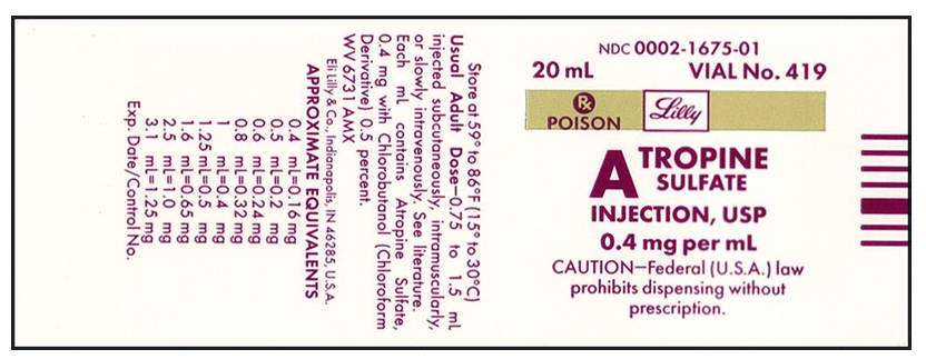 Order: atropine sulfate 0.6 mg, IM, stat Drug available: How many milliliters of atropine would you give?
