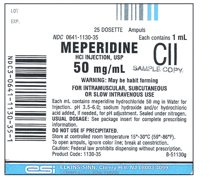 Order: meperidine (Demerol) 35 mg, IM, q4-6h, prn Drug available: How many milliliters of meperidine would you give per dose?