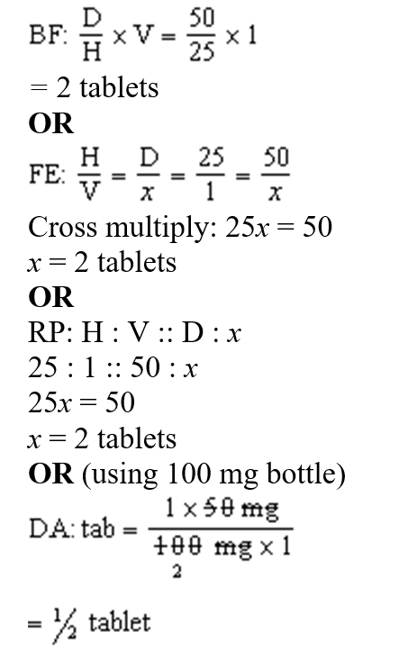 a. HydroDIURIL 25 mg bottle. (You could use HydroDIURIL 100 mg bottle, but the tablet should be scored and broken in half.) b.
