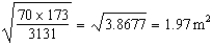 a. 250 mg/m<sup>2</sup>/day * 1.97 m<sup>2</sup> = 493 mg/day b. Height 70 in, weight 173 lb, intersects 2.02 m<sup>2</sup> 250 mg/m<sup>2</sup>/day * 2.02 m<sup>2</sup> = 505 \approx 500 mg/day