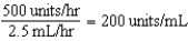 a. 20 kg x 25 units/kg/hr = 500 units/hr b. 50,000 units : 250 mL = x units : 1 mL 250x = 50,000 x = 200 units/hr and   c.   d. Premixed bag of heparin 50,000 units/250 mL.