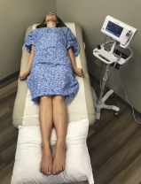 When the nurse places a stethoscope on an unconscious client's chest, the client reacts as shown. What does the nurse interpret from this observation?   A)  Seizure B)  Primitive startle reflex C)  Severe brain damage D)  Meningeal irritation