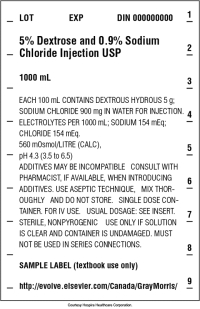 <strong>What IV solution is shown here? </strong> A) D<sub>5</sub>NS B) NS C) RL D) D5 0.45% NS