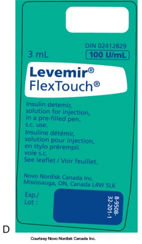 Use the label to fill in the following blanks. Separate your answers with a comma followed by a period.    The trade name is ___________ and the generic name is ___________; this is a _____________ (rapid or long)-acting insulin with a strength of ______ units per mL.