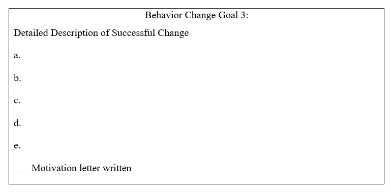 Each student's work will be individualized, but use the worksheets below.     (Motivation letters posted here) Potential rewards for weekly success: Potential consequences for not meeting weekly goal: Accountability Partner: ____________________________________________________________________ Communication Method: ____________________________________ Frequency: ____________________ Cheerleaders for Your Success: ______________________________________________________________ ________________________________________________________________________________________ ________________________________________________________________________________________ ________________________________________________________________________________________    