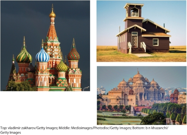   -The religious structure pictured in the middle here is MOST likely: A)  Muslim B)  Jewish C)  Roman Catholic D)  Protestant
