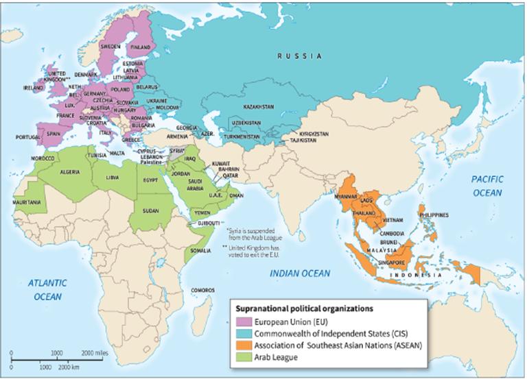   -According to the map, a large chunk of which modern-day country was once part of the Soviet realm? A)  Japan B)  Turkey C)  China D)  Kazakhstan