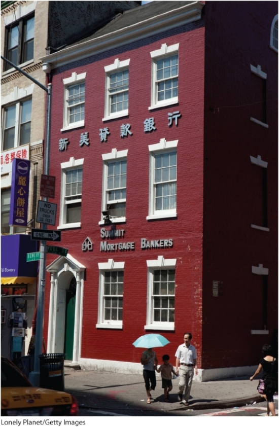   -The color red used in the residence shown here indicates that you may be in a _____ neighborhood within the United States. A)  Muslim B)  Greek C)  Chinese D)  Jewish