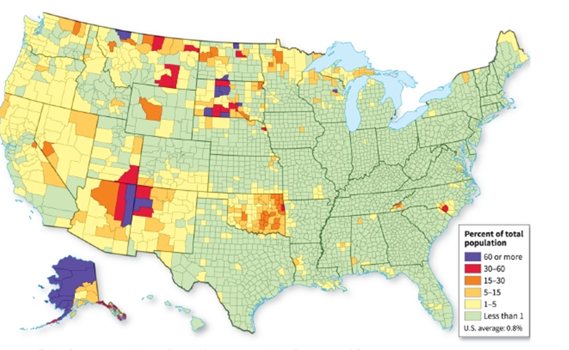   -Which characteristic of indigenous cultural regions is reflected in this map? A)  their location in large forested regions B)  poor access to roads and infrastructure C)  their strong political voice D)  a strong political presence in the national capital