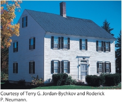   -The type of house pictured here is a(n) : A)  Québec French farmhouse B)  Yankee New England large house C)  Yankee upright and wing house D)  African American shotgun house