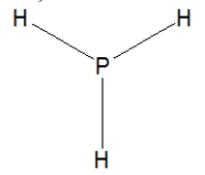 Phosphine, PH<sub>3</sub>, is structurally much like ammonia. Which of the following is the best Lewis structure of phosphine? A)    B)    C)    D)   
