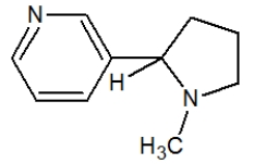 How many non-tetrahedral carbon atoms are in this molecule, nicotine?   A) 5 B) 4 C) 3 D) 2