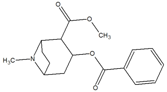 How many carbon atoms in this molecule, cocaine, have a tetrahedral (or very close to tetrahedral)  geometry?   A) 2 B) 4 C) 6 D) 9