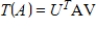 Suppose   are   orthogonal matrices, and let   be defined by   . Verify that   is a linear transformation, determine if   is an isomorphism, and if so, find   .