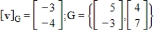 Find v given the coordinate vector   with respect to the basis G.   